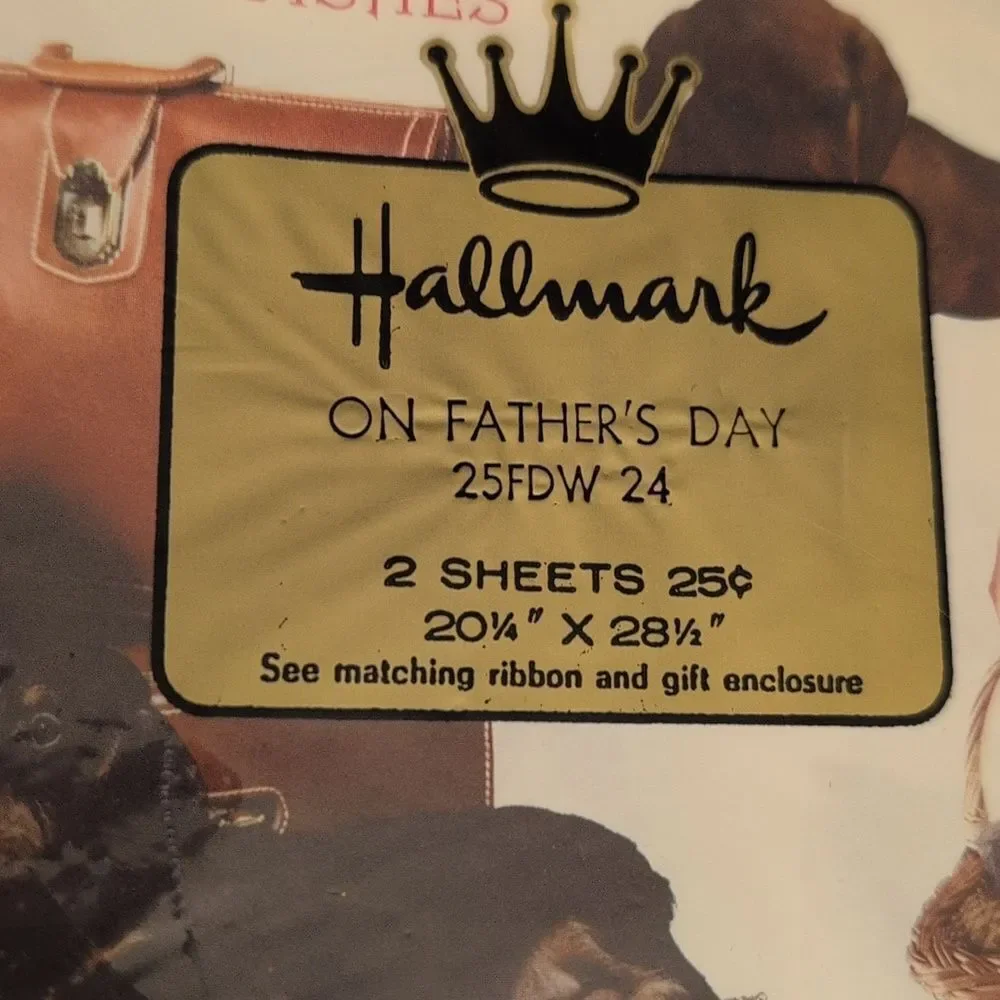 Hallmark vintage Father's‎ Day dog gift wrapping paper NIP